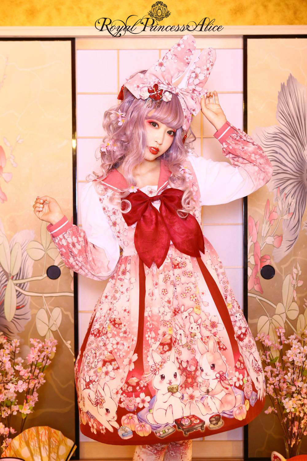 絢爛桜姫セーラーワンピース(昼桜ピンク)【たまコラボレーション】